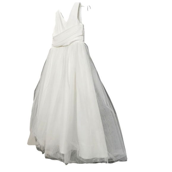 Nwot Girls Treasure White Chiffon/Tulle Full Skirt Sleeveless Flower Girl Gown - Picture 9 of 16